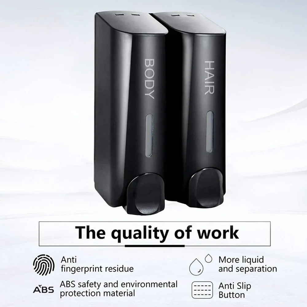AUMIO‎ Chamber Soap Dispenser, Gel Shampoo Conditioner Refillable 2x350ml -OPEN